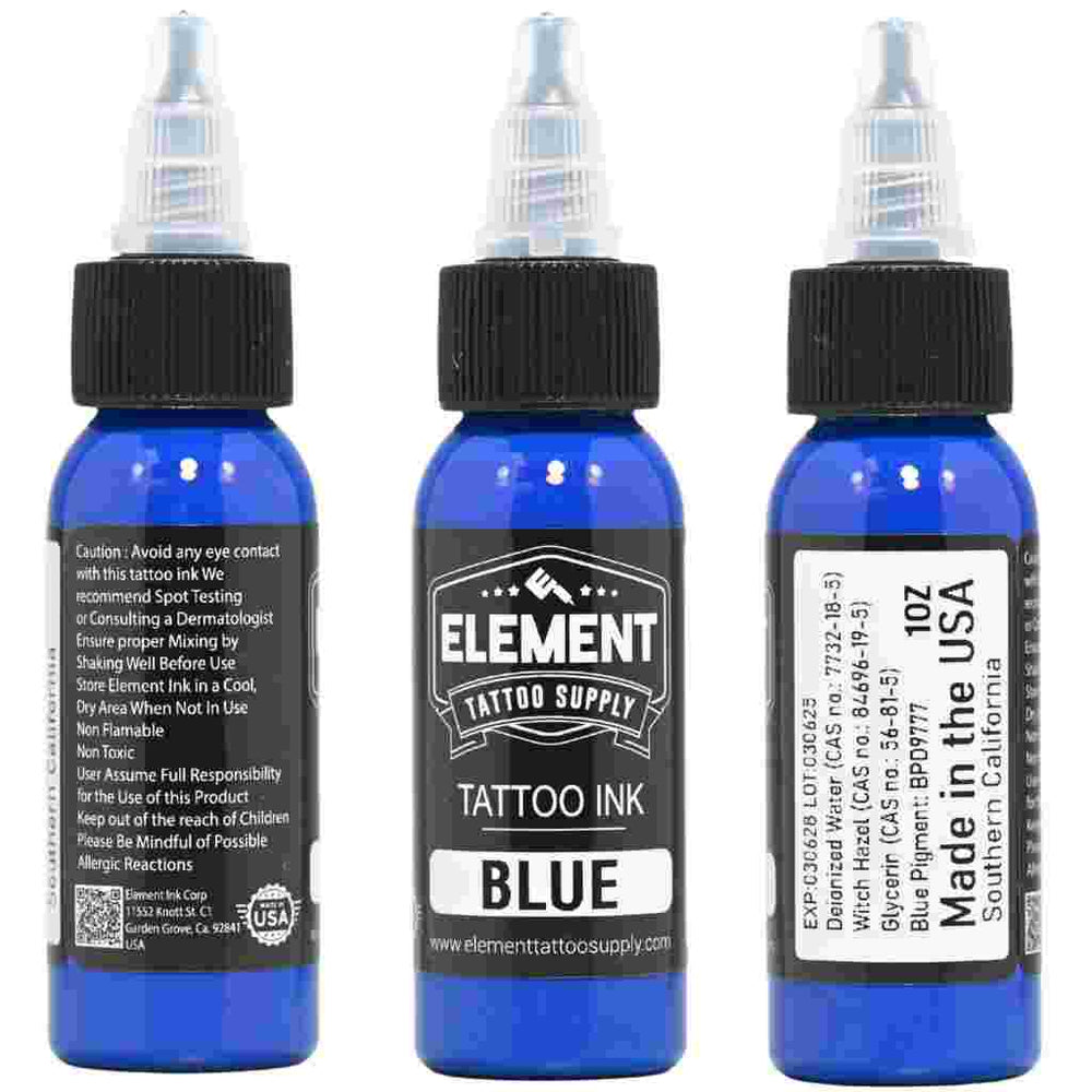 Blue 1oz Tattoo Ink Bottle – Smooth Element Tattoo Ink