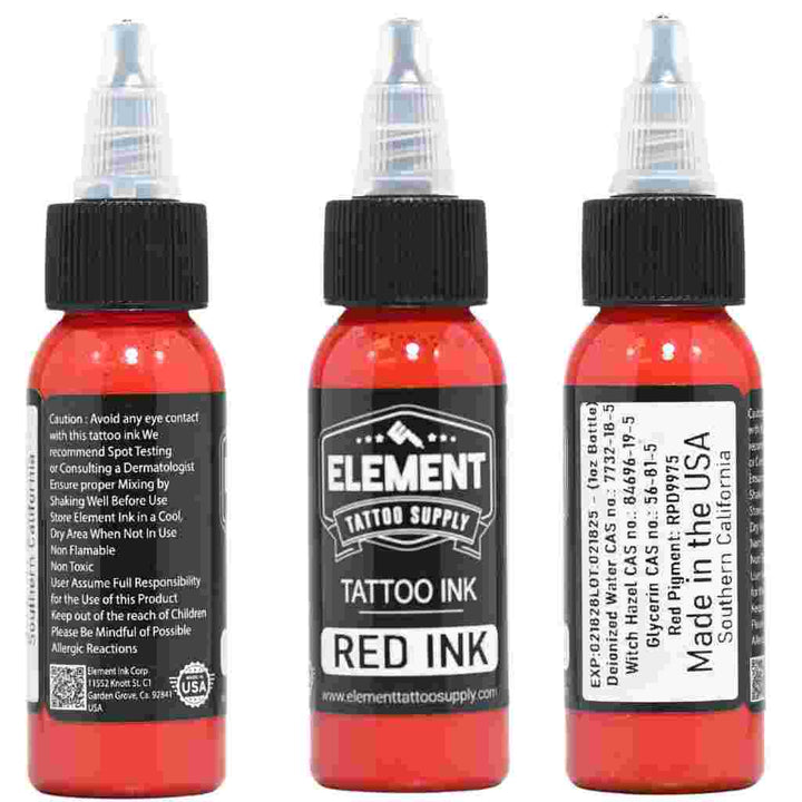 Red 1oz Tattoo Ink Bottle – Bright Element Tattoo Ink