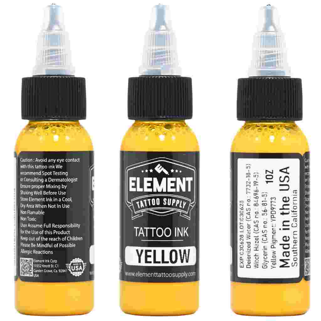 Yellow 1oz Tattoo Ink Bottle – Bold Element Tattoo Ink
