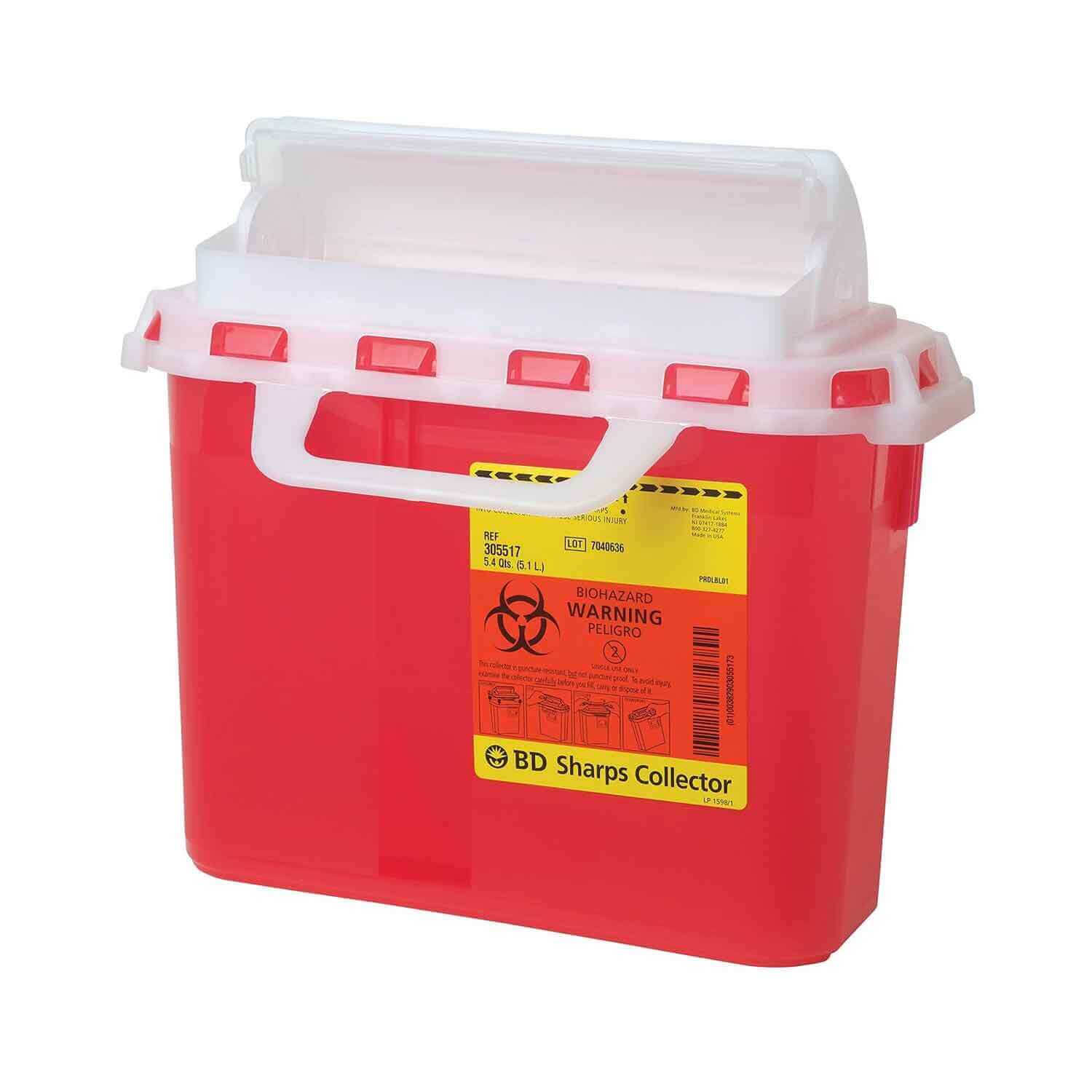 BD Sharps Container 5.4 Quarts with Counterbalanced Door