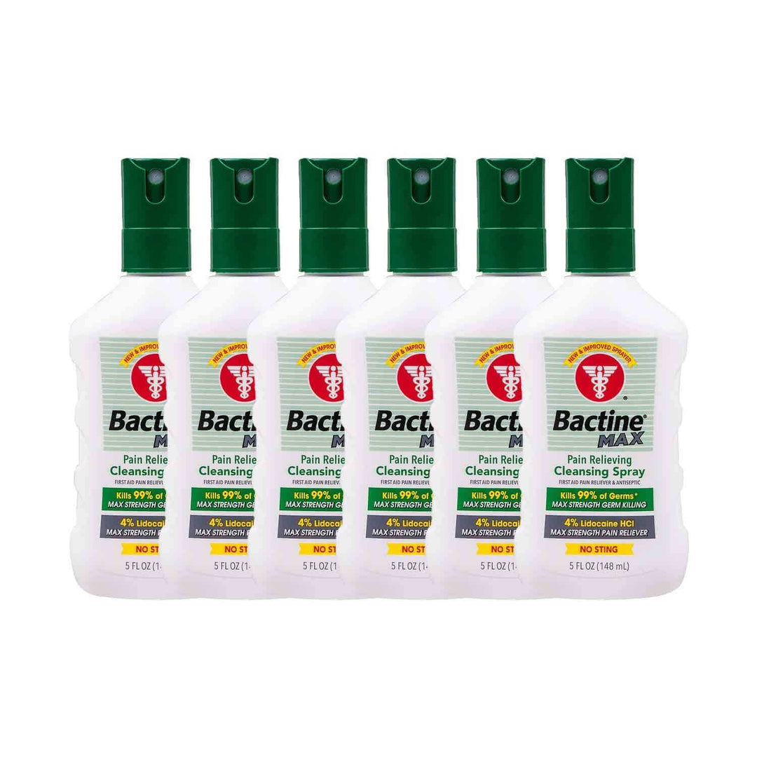 Bactine MAX, Pain Relieving Cleansing Spray 5 fl oz | Six Pack