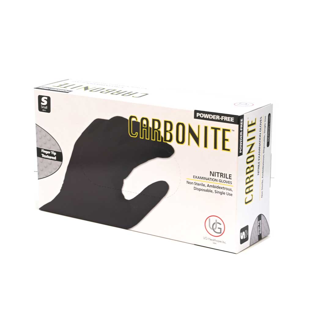 Carbonite Nitrile Gloves, 5 mil Black