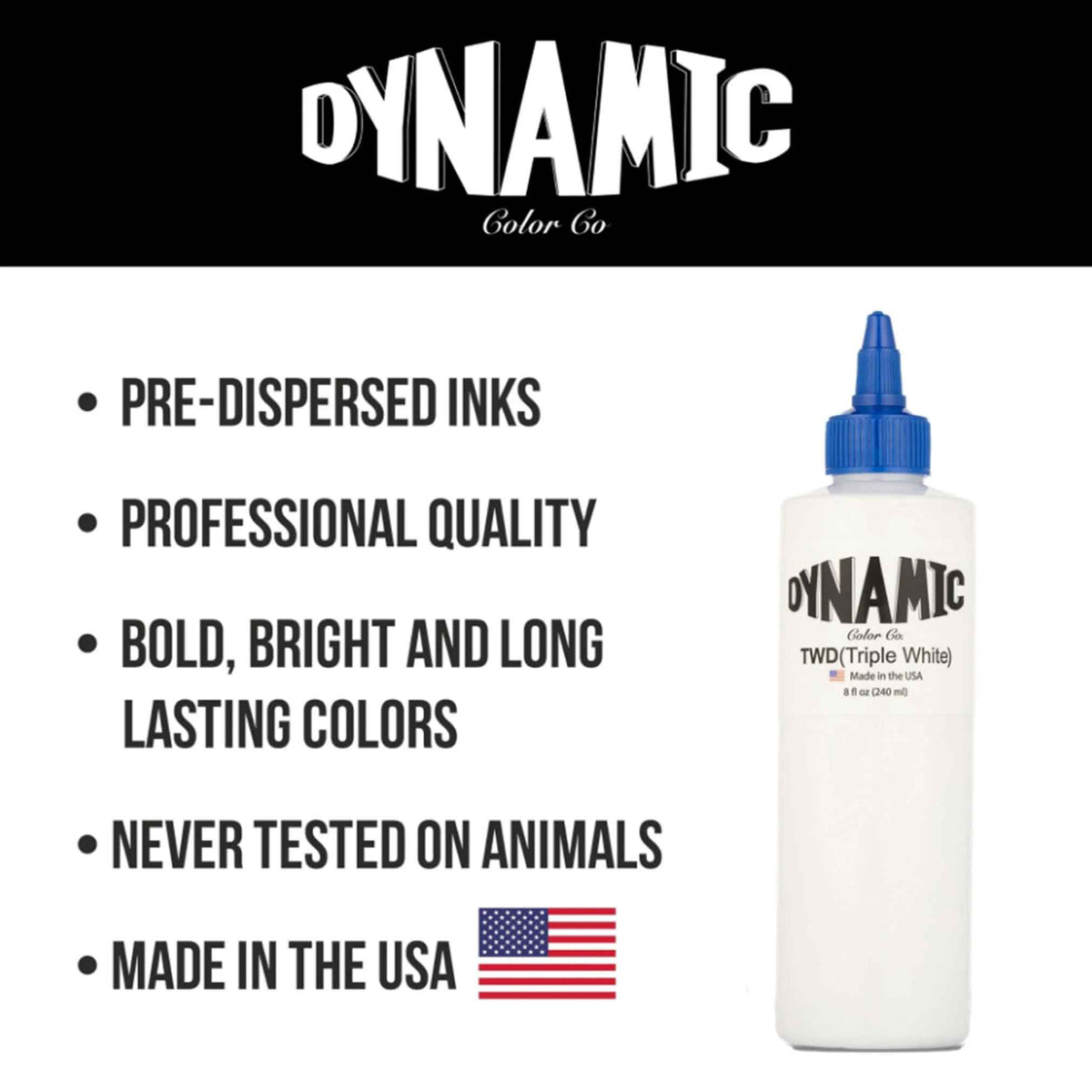  dynamic colors, predispose, professional quality, bold, bright, and long lasting never test on animals banner