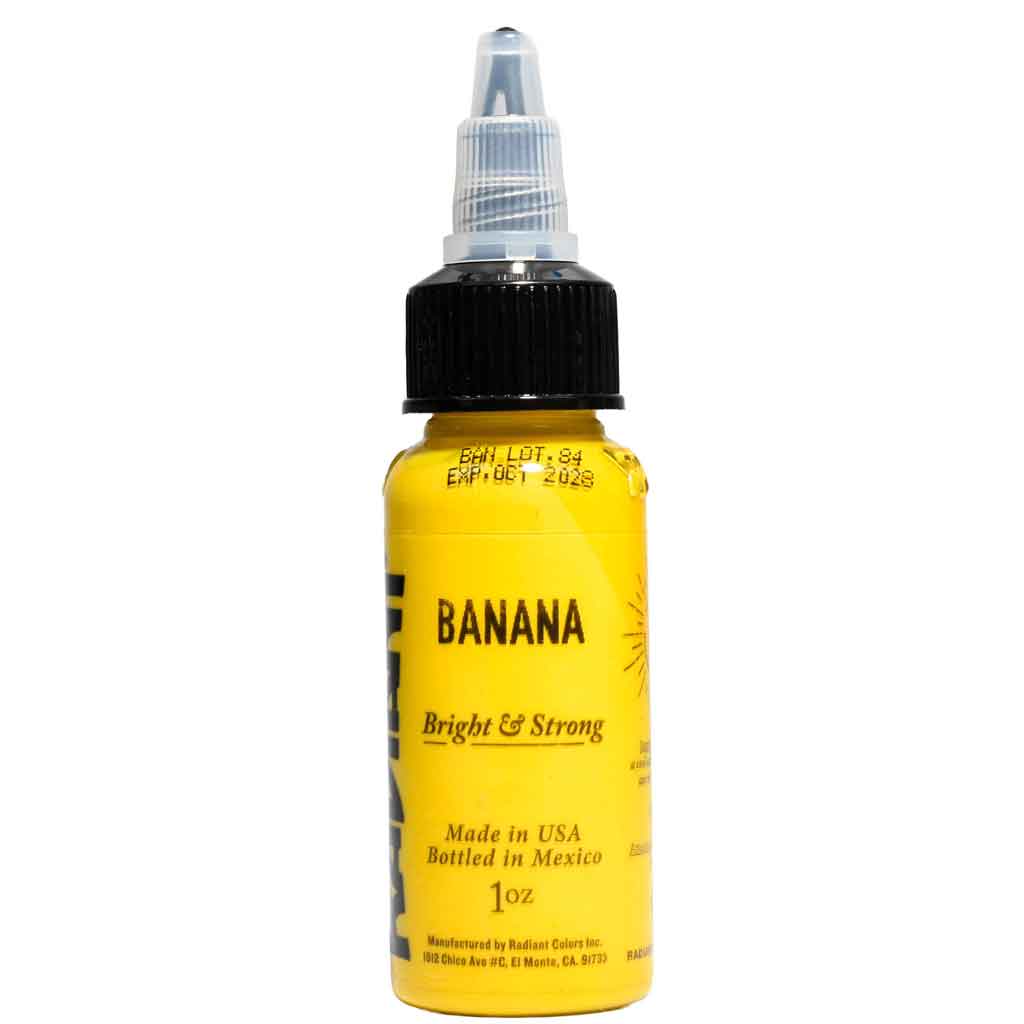 Bottle of Radiant Tattoo Ink the color Banana