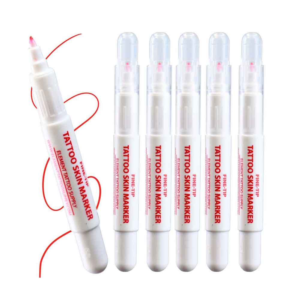 Tattoo Skin Markers Red Fine Tip - Element Tattoo Supply