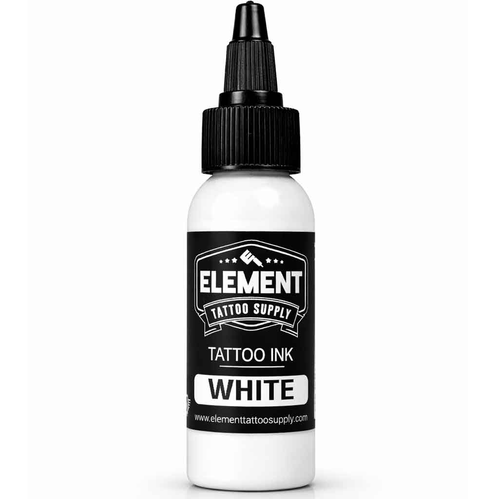 Element Tattoo Supply White tattoo ink 1 oz bottle with black twist top cap