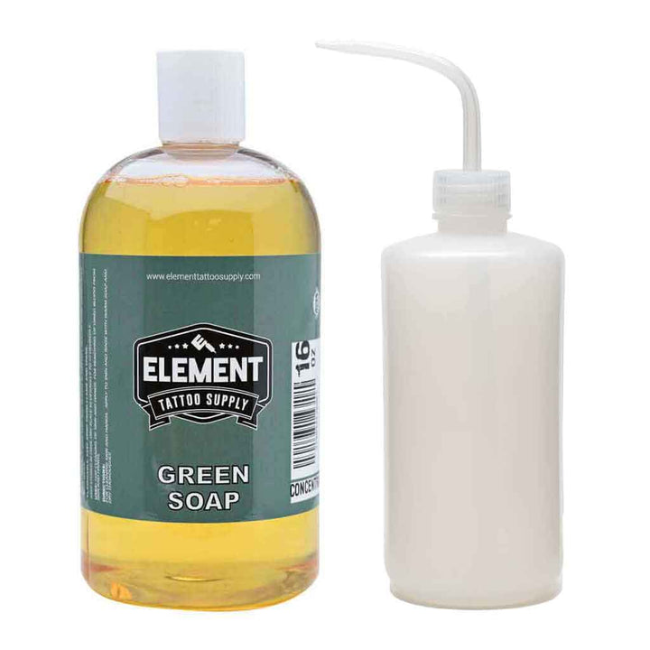 Green Soap 16 oz with Wash Bottle - Element Tattoo Supply