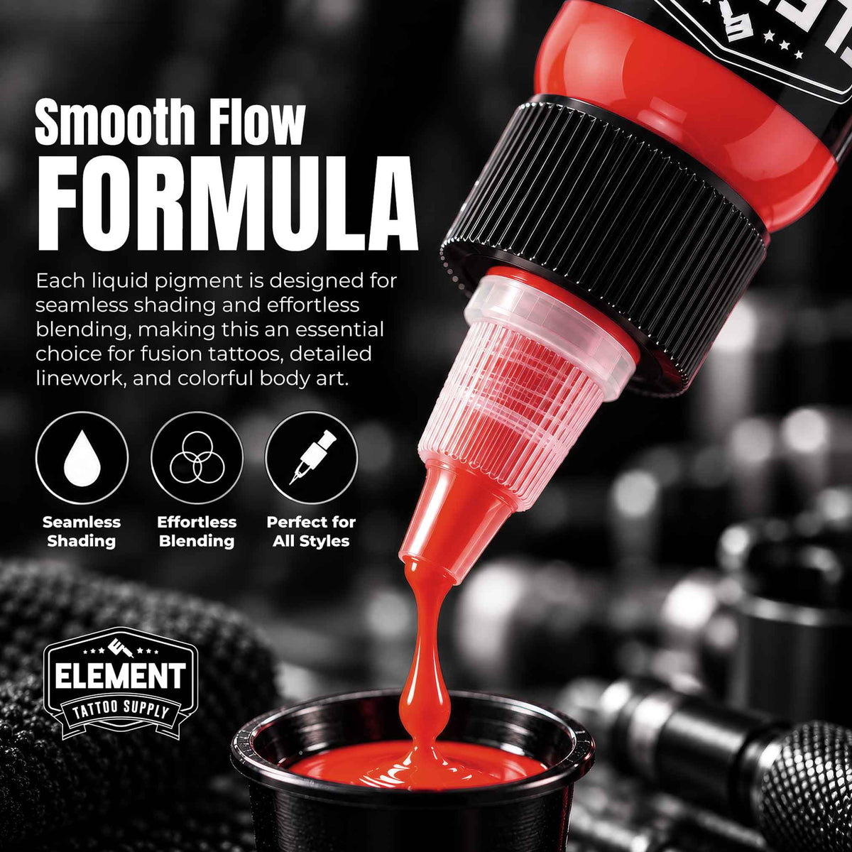 Red Tattoo Ink | Element Ink 1 oz Bottle