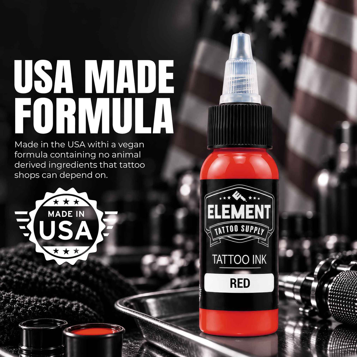 Red Tattoo Ink | Element Ink 1 oz Bottle